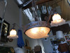 Hand Forged Mission Style Chandelier With Cut Glass Shades
