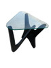 Noguchi Style Biomorphic "Airplane" Side Table w/ Triangle Glass Top