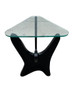 Noguchi Style Biomorphic "Airplane" Side Table w/ Triangle Glass Top