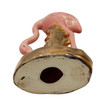 Mid-century California Pottery Ceramic Pink & Gold Flamingo Figurine
