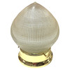 Mid-century Holophane Ceiling Light Teardrop Globe with Brass Fitter