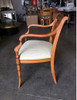 French Neoclassic Dining Chair with Hand-Painted Woven Wicker Back