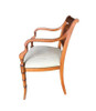 French Neoclassic Dining Chair with Hand-Painted Woven Wicker Back