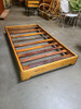 Restored Mid-Century Stacked Rattan Sofa Daybed