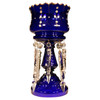 Victorian Cobalt Glass Hand-Cut and Gilded Luster Vase