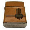 Rare Leather Bound Art Deco Windproof Flip Pocket Lighter by Champ Austria