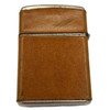 Rare Leather Bound Art Deco Windproof Flip Pocket Lighter by Champ Austria
