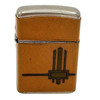 Rare Leather Bound Art Deco Windproof Flip Pocket Lighter by Champ Austria