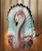 Mid-century California Ceramic Pottery Pink Flamingo w/ Open Wings TV Table Lamp