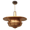 Streamline Machine Age Copper Tiered Disk Saucer Ceiling Hanging Pendant