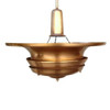 Streamline Machine Age Copper Tiered Disk Saucer Ceiling Hanging Pendant