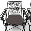 Wrought Iron Slider Rocking Chair & Settee Patio Outdoor Set w/ Scrolling Arms