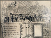 Vintage Framed Pen Drawn Cartoon by "Ole Olsen" from comedians "Olsen & Johnson"