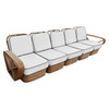 Restored Paul T Frankl Style Rattan 5-Strand Square Pretzel 5-Seat Sectional