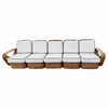 Restored Paul T Frankl Style Rattan 5-Strand Square Pretzel 5-Seat Sectional