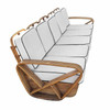 Restored Paul T Frankl Style Rattan 5-Strand Square Pretzel 5-Seat Sectional