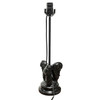 Mid Century Black Ceramic Swan Heads Table Lamp