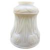 Art Nouveau Frosted Milk Glass Bellflower w/ Embossed Tulips Globe 2" Fitter