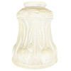 Art Nouveau Frosted Milk Glass Bellflower w/ Embossed Tulips Globe 2" Fitter