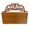 Vintage Hand Carved Edwardian Wooden Wall Mailer Mailbox w/ Star
