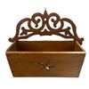 Vintage Hand Carved Edwardian Wooden Wall Mailer Mailbox w/ Star