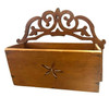 Vintage Hand Carved Edwardian Wooden Wall Mailer Mailbox w/ Star