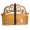 Vintage Hand Carved Edwardian Wooden Wall Mailer Mailbox w/ Star