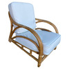 Rare Restored "1940s Transition" Rattan Sofa and Lounge Chair Living Room Set
