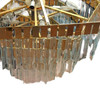 1970's Late Modernist Hanging Crystal and Brass Chandelier, 2 Available