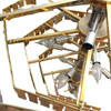 1970's Late Modernist Hanging Crystal and Brass Chandelier, 2 Available