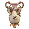 Victorian Dragon Handle Ceramic Vase w/ Hand Painted Corvus by Alfred Stellmache