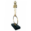 Mid-century Gilbert Rohde Style Brass Ring Table Lamp, Pair