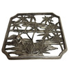 Mid-century Tropical Cranes in Water Scene Metal Wall Scupture by Syroco