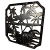 Mid-century Tropical Cranes in Water Scene Metal Wall Scupture by Syroco
