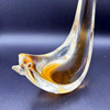 Mid Century Hand Blown Sommerso Murano Yellow Art Glass Bird w/ Tall Feather