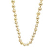 Mid-century South Sea Roud Pearl Choker Necklace on Silk Cord w/ Silver Clasp