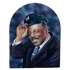 10' Foot Tall Oil on Canvas Portrait of Count Basie Light Up Folding Screen