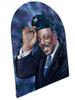 10' Foot Tall Oil on Canvas Portrait of Count Basie Light Up Folding Screen