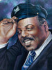 10' Foot Tall Oil on Canvas Portrait of Count Basie Light Up Folding Screen