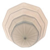 Art Deco Copper Acanthus Leaf Hanging Pendant Light w/ Stepped Milk Glass Shade