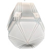 Art Deco Copper Acanthus Leaf Pendant Light w/ Skyscraper Milk Glass Shade