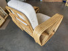 Restored Six-Strand Square Pretzel Rattan Lounge Chair with Ottoman
