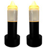 Postmodern Steel Cafe Table Lamp With Cone Shaped Glass Shade Pair, 10 Available