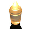 Postmodern Steel Cafe Table Lamp With Cone Shaped Glass Shade Pair, 10 Available