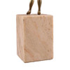 Brass Art Deco Flapper Girl Sculpture on Peach Marble Obelisk
