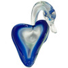 Hand Blown Blue & Transparent Murano Art Glass Swan Ring Tray