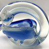 Hand Blown Blue & Transparent Murano Art Glass Swan Ring Tray