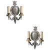 Edwardian Aluminum Crest Wall Sconce