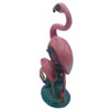 Mid-century Mother & Daughter Pink Flamingo Ceramic Tabletop Statue By Leftons