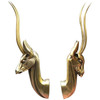Modernist Anodized Aluminum Gazelle Wall Sculpture Pair by Pendergast